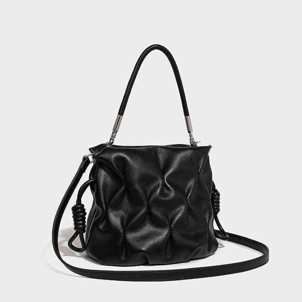 

women's bag niche designer new leather bag mini pearl chain portable messenger women's bag 220613