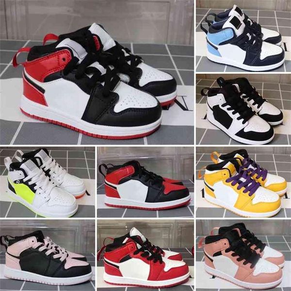 

2021 1 basketball shoes retro wolf grey gamma blue black white red prom night kids sneakers tennis277x