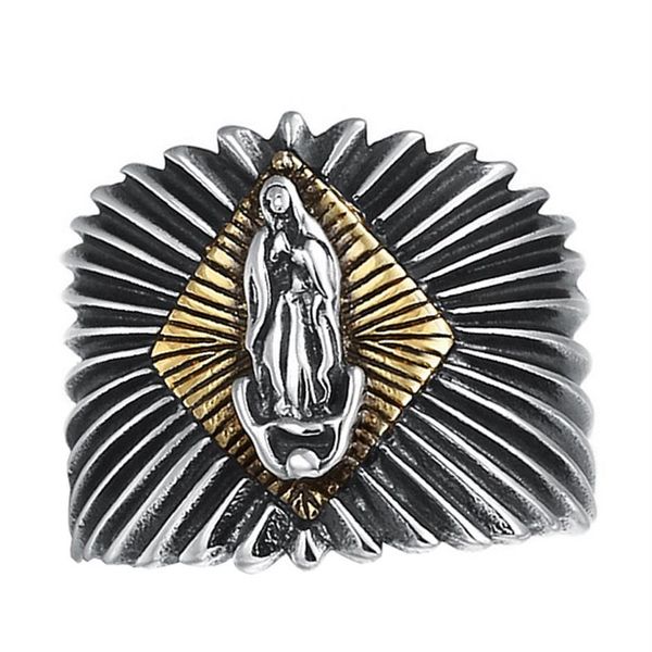 

925 sterling silver vintage virgin mary opening ring women men adjustable ring253a