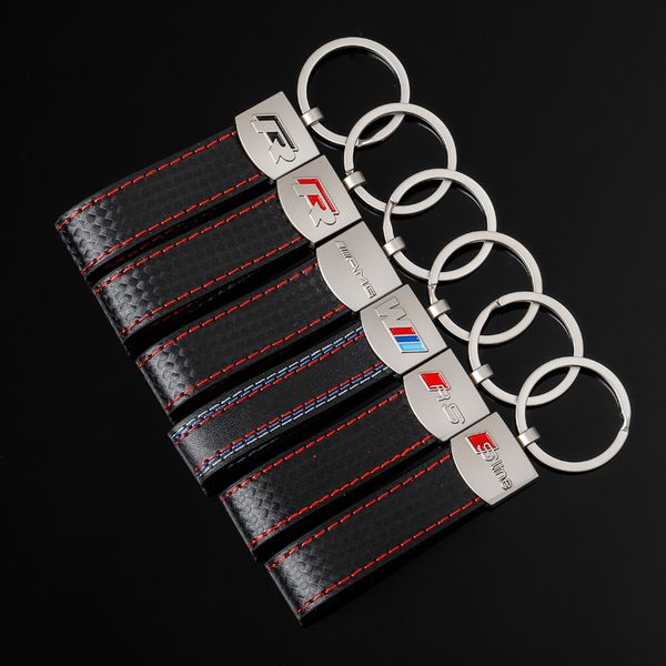 

car logo key chain ring fob keychain keyring keyfob for auto with logo badge leather belt metal cnyowo