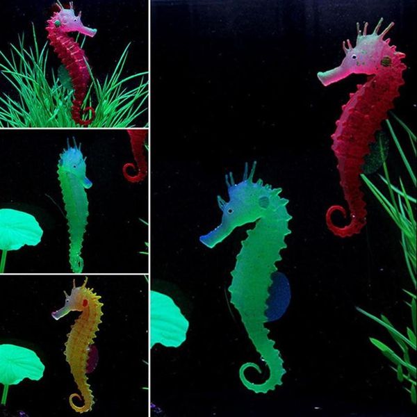 

seahorse aquarium ornament glowing fish tank decor sea horse hippocampal274i