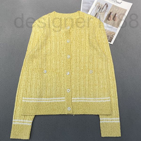 

women's sweaters designer 2022 new small fragrance series round neck single breasted jacket casual loose fashion knitted long sleeved w, White;black