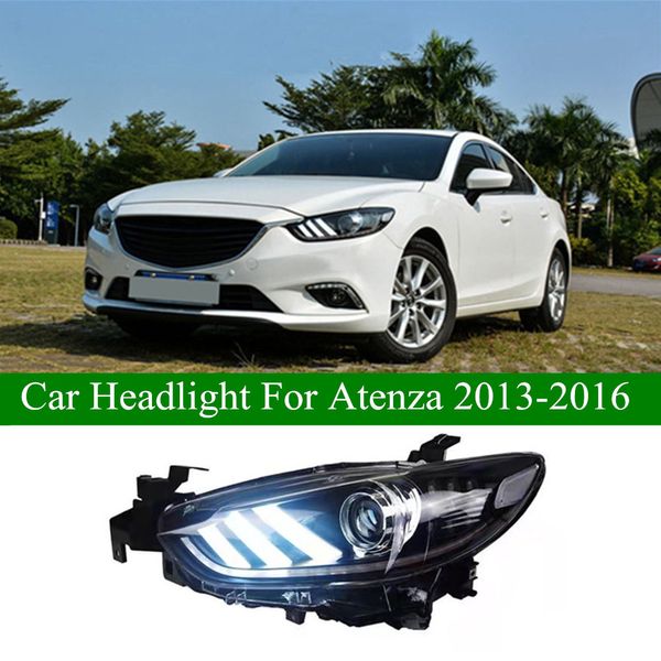 Желтый сигнал головки головки для головки для головки для Mazda 6 Atenza Car светодиодный фар Furlight Daytime Light Projector Lens Accessories 2013-2016