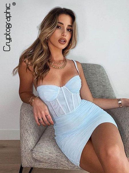 

fashion mesh corset ruched mini dress sleeveless party night club summer gown backless dresses see through, Black;gray