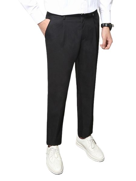 

men plicated detail tailored pants d5nh#, Black