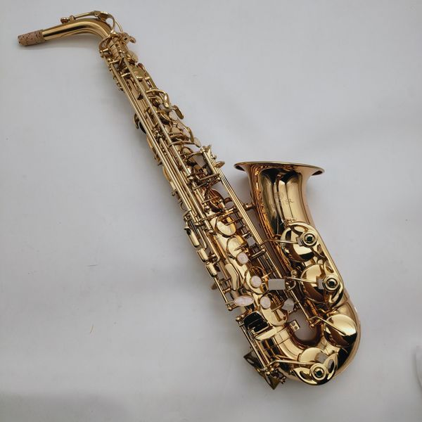 Novo Júpiter JAS-767-II ALTO EB TUNE SAXOFONE SAXOFONE BRASS GOLD LACQUER MÚSICA INSTRUMENTOS SAX E-PLAT ELA