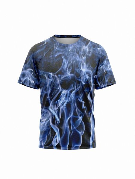 

extended sizes men fire print tee h7hd#, White;black