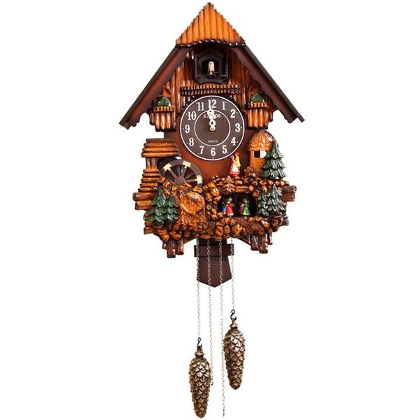 Orologi da parete Orologio a cucù creativo europeo Bambini Moderno Paese americano Decorazioni in legno vintage Soggiorno Agriturismo W6BWall