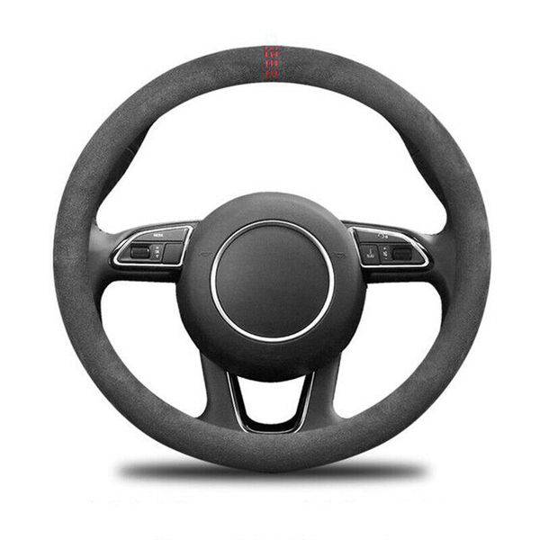 

car anti-slip black alcantara suede steering wheel cover for audi a1 a3 a5 q5 q7