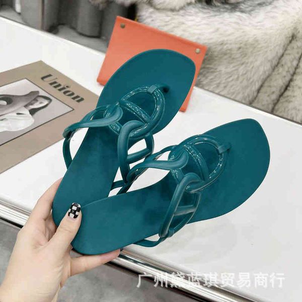 

slippers summer fragrance pvc pig nose clip toe flat bottom herringbone slippers jelly shoes beach women's, Black
