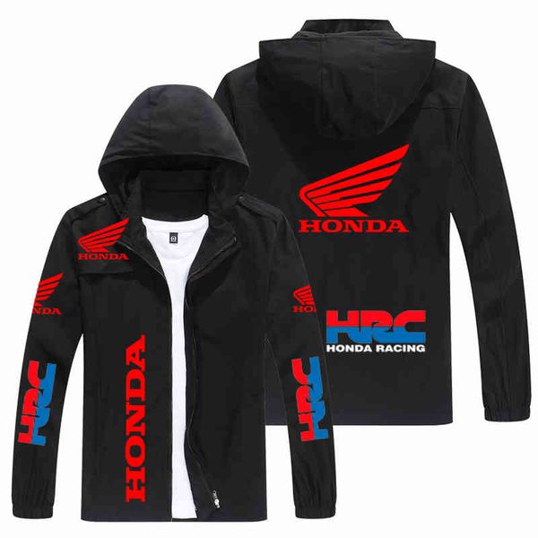 Honda Carro Wing Hrc Impressão Vermelha Homens Mulheres Jaqueta Moda Sportswear Moletom Motocicleta Racing Biker Coats