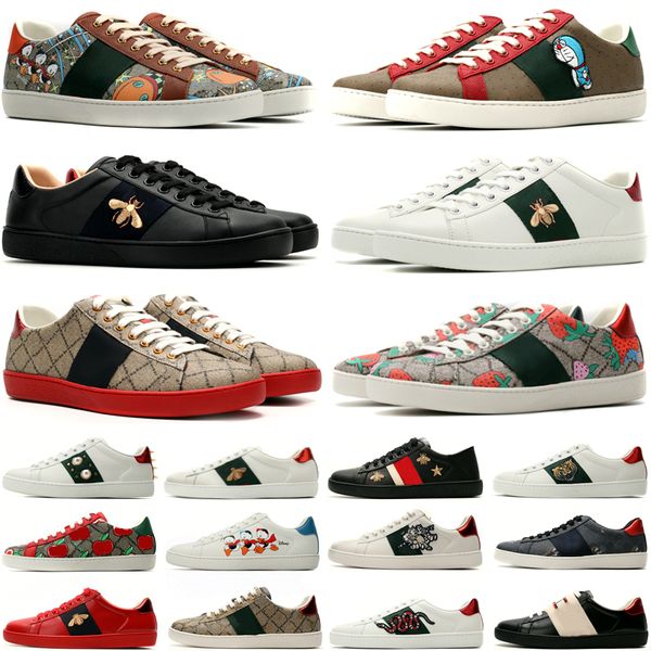 Top Quality Hommes Femmes Casual Chaussures Designer Baskets Ace Bee Snake Tiger Brodé Blanc Vert Rouge Stripes Femmes Chaussures Sneaker Unisexe Marche Sports Formateurs