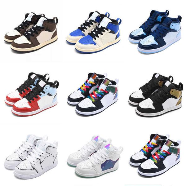 

infants 1s i toddler basketball shoes dark mocha electro orange obsidian chicago bred melody mid university bluetie-dye candy silver toe ice, Black