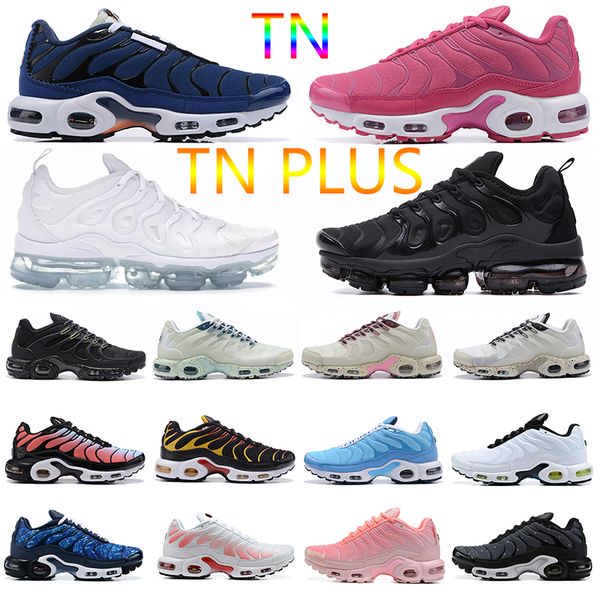 

2022 tn plus running shoes mens triple black white terrascape sustainable midnight navy white pink gray bred women breathable trainers outdo