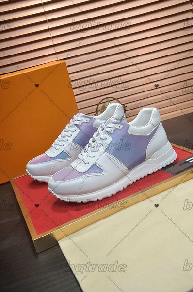 

mens designer run away sneaker calf leather rainbow luxury shoe classic runner shoes hand-finished technical rubber casual sneakers