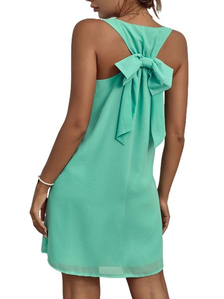 

tie back chiffon tank dress d5xw#, Black;gray