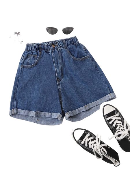 

washed turn up hem denim shorts z2hf#, White;black