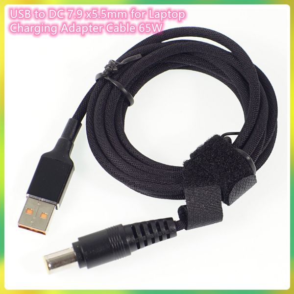 Dizüstü Bilgisayar Şarjı Adaptör Kablosu için USB - DC 7.9x5.5mm PD Güç Şarj Cihazı Pil Paketi için 65W Örgülü Dönüştürücü Kablosu