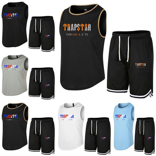 

trapstar designer men's tracksuits ladies couple print short sleeve european and american style shorts factory outlet, Gray