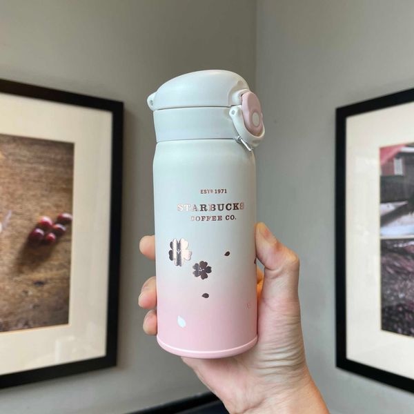 

2021 starbucks cup sakura season sakura chef thermos cup water cup portable 350ml