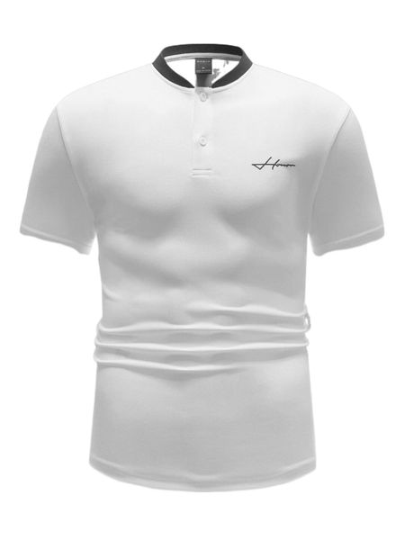 

men letter graphic polo shirt q2j6#, White;black