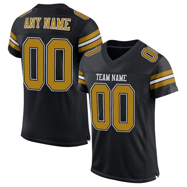 

custom black old gold-white mesh authentic football jersey