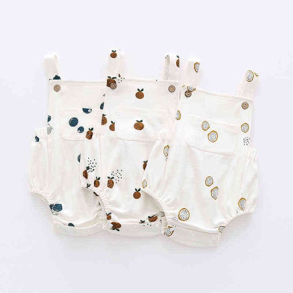 

0-24m newborn kid baby boys girls clothes summer sleeveless ropmer cotton sleeveless jumpsuit cute sweet new born outfits g220521, Blue