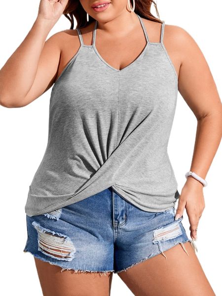 

plus twist front knot detail cami a68c#, Black