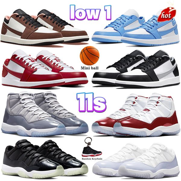 

fashion low 1 1s mens basketball shoes 11 11s dark mocha university blue wolf cool grey cherry 72- 25th anniversary concord bred pure, Black