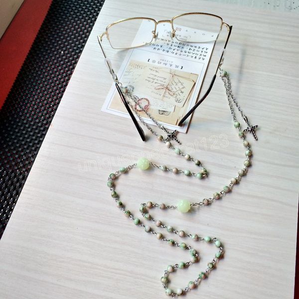 

sunglasses chain women green rose acrylic vintage cross pendant glasses holder fashion jewelry