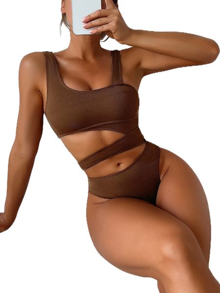 

plain cut out one piece swimsuit g4bu#, White;black