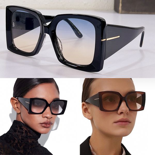 Neue einfache große quadratische Herren- und Damensonnenbrille TEMPLE TF921 mit innerer blauer Folie und Anti-Ultraviolett-Reiseurlaubs-Damensonnenbrille mit Originalverpackung