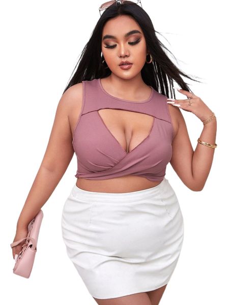 

plus cut out twist front tank v2wt#, Black