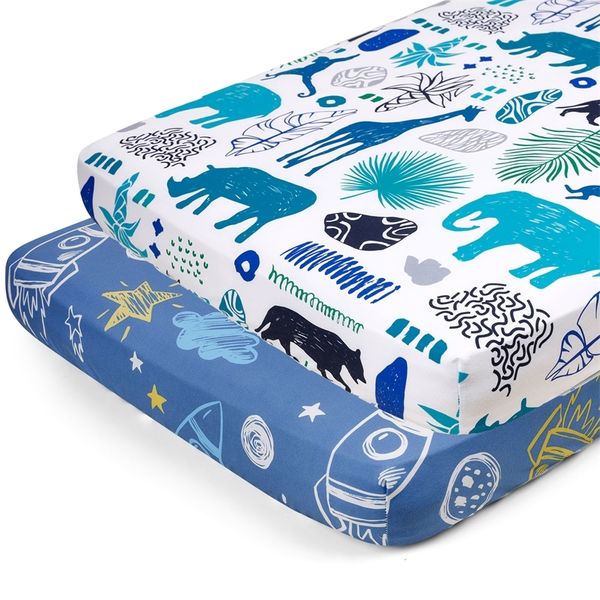 Spannbetttuch für Babybett, 97 x 61 x 13 cm, Cartoon-Druck, Bettwäsche, Matratzenbezüge für Unisex, Jungen und Mädchen, 220514