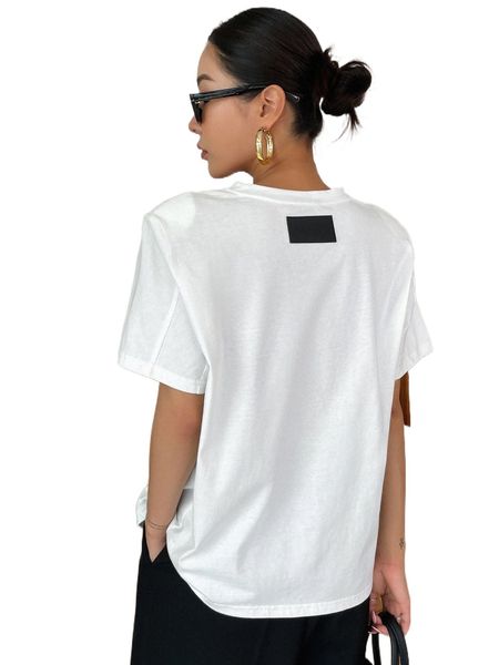 

dazy patched detail shoulder pad tee w38k#, White