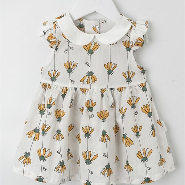 

yingzifang toddler girls peter pan collar floral smock dress she, Red;yellow