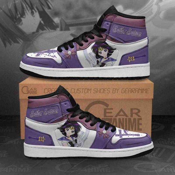 

sailor saturn sneakers moon anime shoes, Black
