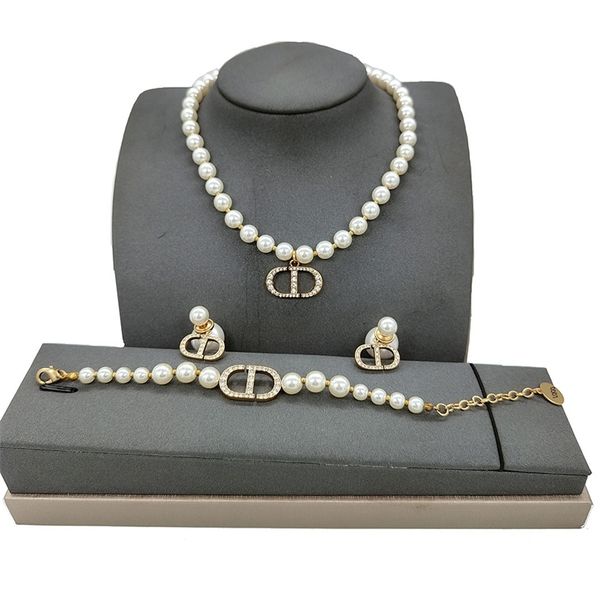 

60% jewelry online necklace fashion version bracelet trend simple style diamond inlaid letter pearl net red necklace female, Black