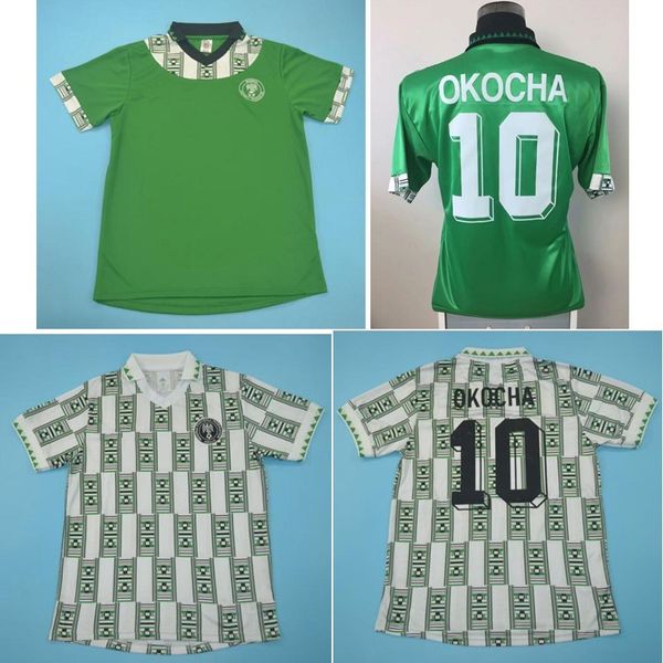 

1994 nigeria retro soccer jerseys yekini football shirt okocha jersey okechukwu classic maillot de foot, Black;yellow