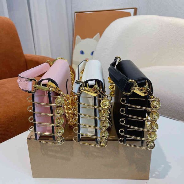 

creative bags women luxury handbag shoulder leather designer crossbody female purses with pin and chain pendant220307