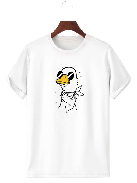 

romwe guys duck graphic tee z36l#, White;black