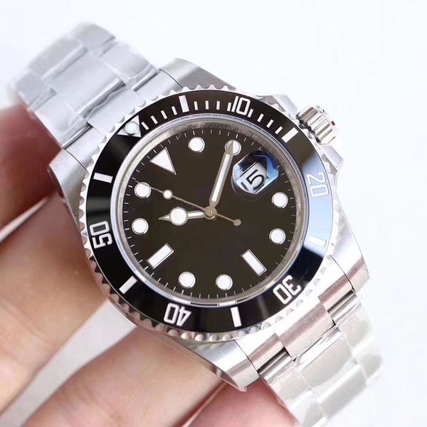 

watch st9 steel automatic mechanical black dial sapphire glass ceramic watches men stainless wristwatches 41mm 3s, Slivery;brown