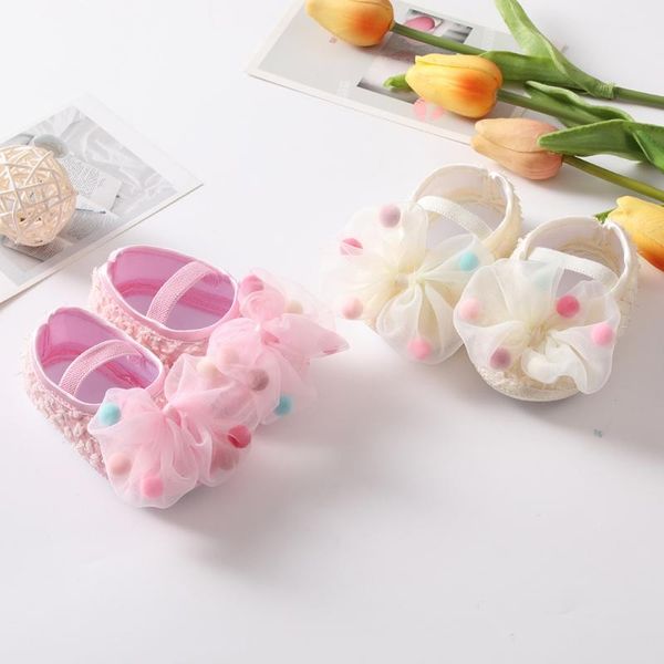 Primeiros caminhantes, menina, líquido de fio Bowknot Sweet Princess Shoes Summer Spring Criano Soft Sole Walking Headband Setfirst FirstFirst