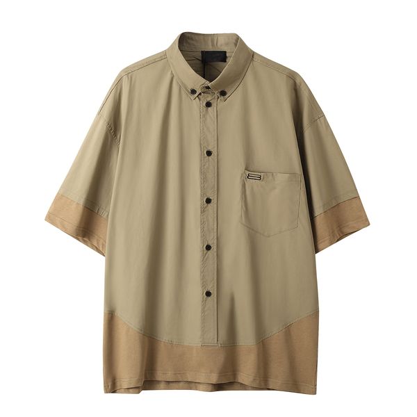 

paris style men's women's casual short sleeve shirt letter embroidery fashion patchwork fake two pieces shirts oversized tees t-sh, White;black