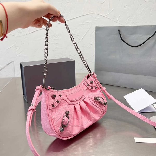 

designers bag women handbag shoulder bags axillary wallet fashion womens wallets classic chain armpit purse crocodile leather rivet package
