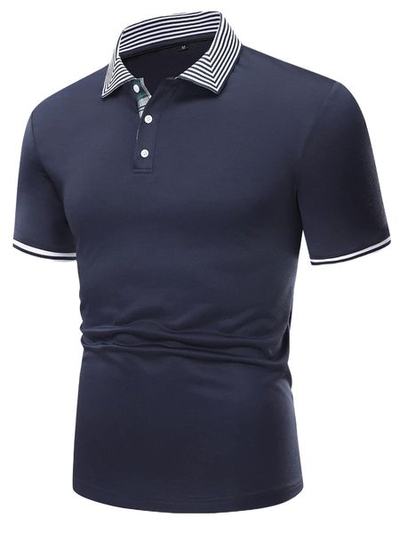 

men striped print polo shirt c1cu#, White;black