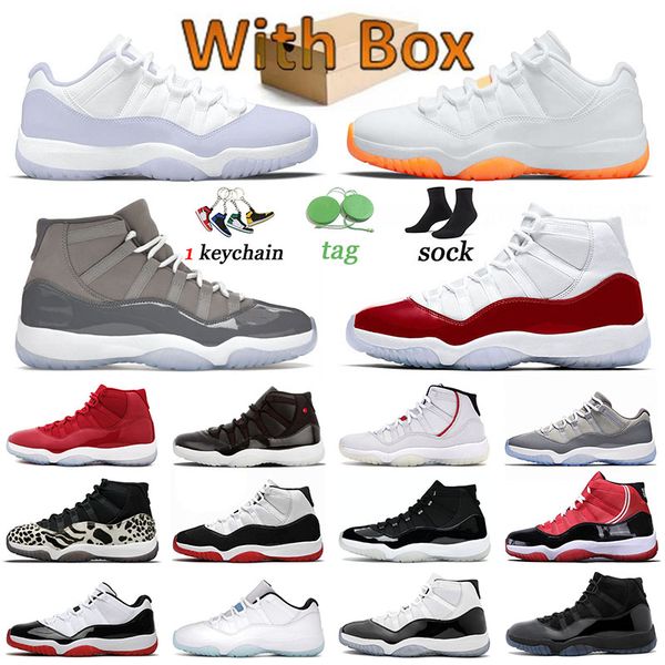 

fashion jumpman 11 basketballs shoes space jam pure violet low legend blue citrus cool grey animal instinct mens womens trainers sports snea, White;red