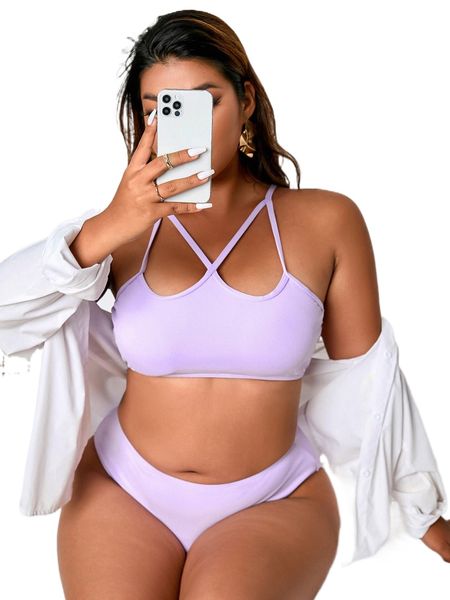 

plus cut out bikini swimsuit w8nx#, White;black