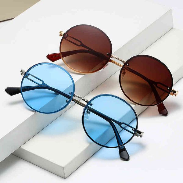 

2021 new fashion sunglass for men and women round sunglass, White;black