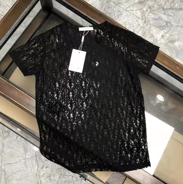 

womens t shirt designer letter printed evening clothing d summer luxurys t-shirt women mens t shirts hollow out black white sheer hip hop w
